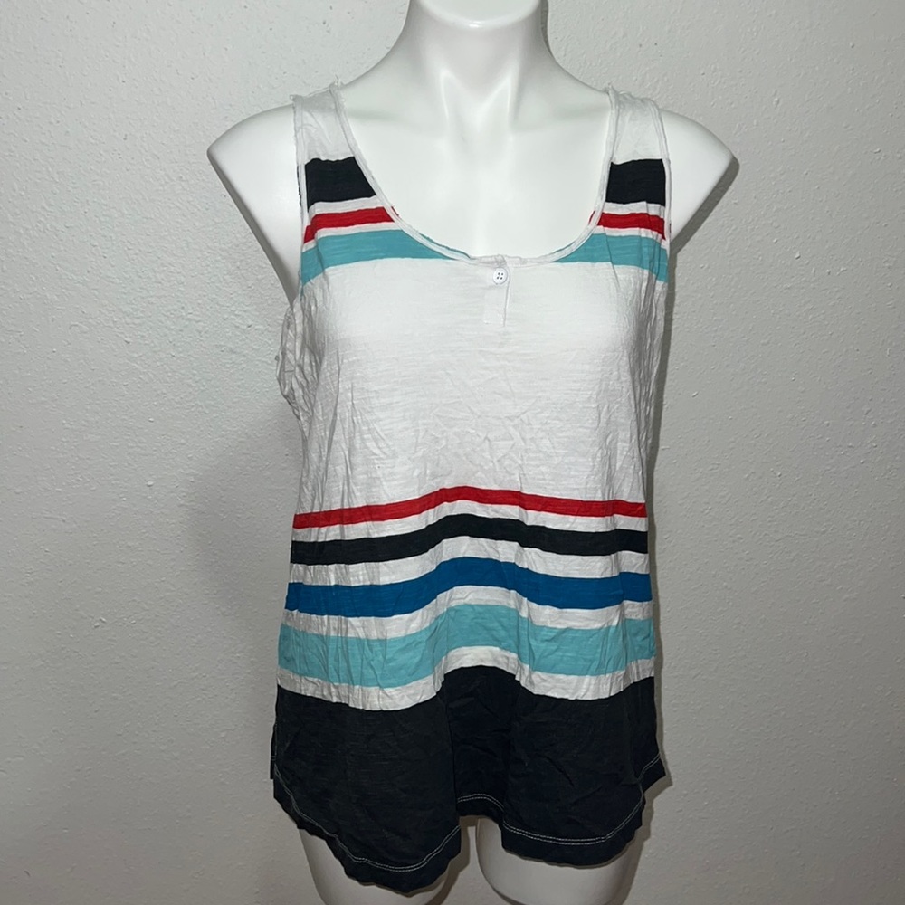 Cariloha Bamboo Sleeveless Striped Shirt Sz L
